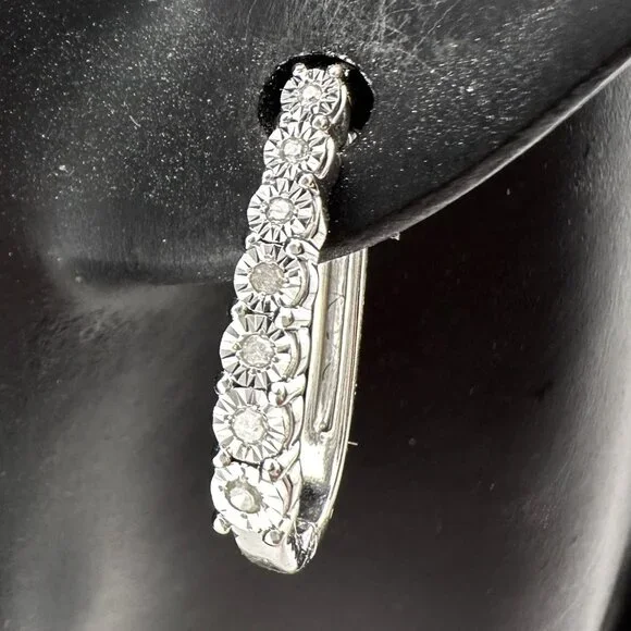 1/5 Carat Diamond Hoop Earrings - Picture 5 of 11